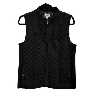 Kim Roger's Solid Black Everyday Quilt Vest Puffer Vest Size Medium